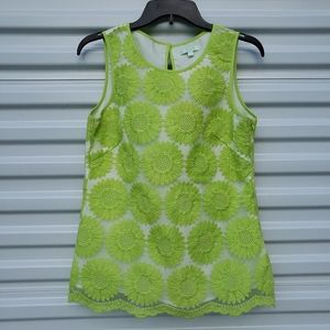 Jade Melody Tam retro embroidered flower tank top